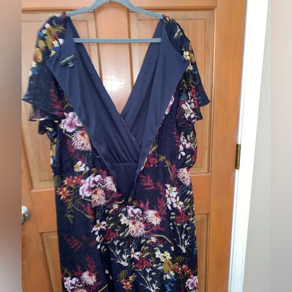 LANE BRYANT FLORAL CHIFFON CLIP DOT SURPLICE MAXI DRESS - Picture 11 of 14